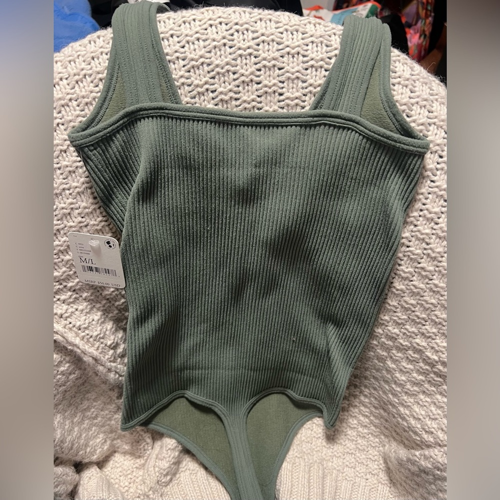 Free People Sage Ribbed Bodysuit - Picture 2 of 4